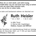Traueranzeige Ruth Heisler