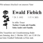 Traueranzeige Ewald Fiebich