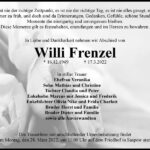 Danksagung Willi Frenzel