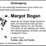 Danksagung Margot Bogan