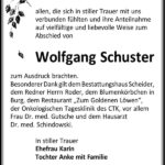 Danksagung Wolfgang Schuster