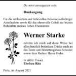 Danksagung Werner Starke