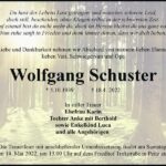 Traueranzeige Wolfgang Schuster