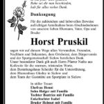Danksagung Horst Pruskil
