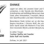 Danksagung Rudi Schultze