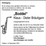 Danksagung Klaus - Dieter Bräutigam