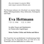 Traueranzeige Eva Hettmann