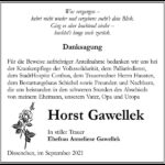 Danksagung Horst Gawellek