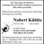 Traueranzeige Nobert Kübitz