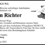 Danksagung Armin Richter