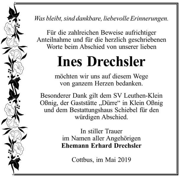 Danksagung Ines Drechsler