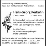 Traueranzeige Hans-Georg Perkuhn