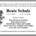 Traueranzeige Beate Schulz