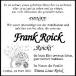 Danksagung Frank Roick „Roicki“