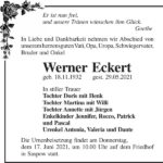 Traueranzeige Werner Eckert
