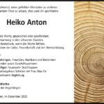Danksagung Heiko Anton