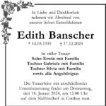 Traueranzeige Edith Banscher