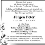 Traueranzeige Jürgen Peter