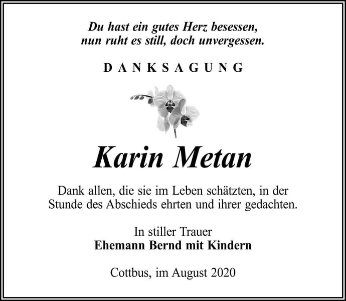 Danksagung Karin Metan
