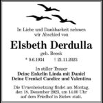 Traueranzeige Elsbeth Derdulla, geb. Beesk