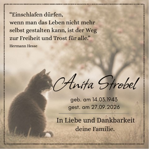 Traueranzeige Anita Strobel