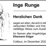 Danksagung Inge Runge