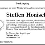 Danksagung Steffen Honisch