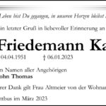 Traueranzeige Friedemann Kaul
