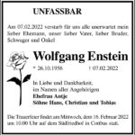 Traueranzeige Wolfgang Enstein