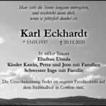 Traueranzeige Karl Eckhardt