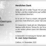 Danksagung Rudolf Kleemann