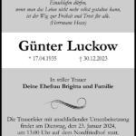 Traueranzeige Günter Luckow