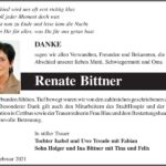 Danksagung Renate Bittner