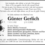 Traueranzeige Günter Gerlich