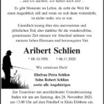 Traueranzeige Aribert Schlien