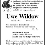 Traueranzeige Uwe Wildow