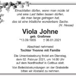 Traueranzeige Viola Johne, geb. Graßmee