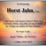 Jahresgedenken Horst Jahn