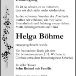 Danksagung Helga Böhme