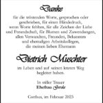 Traueranzeige Dietrich Muschter