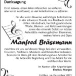 Danksagung Manfred Bräsemann