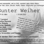 Traueranzeige Gunter Weiher