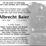 Traueranzeige Albrecht Baier