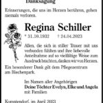 Danksagung Regina Schiller