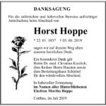 Danksagung Horst Hoppe