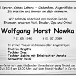 Traueranzeige Wolfgang Horst Nowka