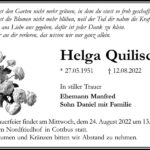 Traueranzeige Helga Quilisch