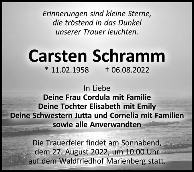 Traueranzeige Carsten Schramm