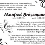 Traueranzeige Manfred Bräsemann