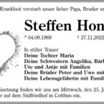 Traueranzeige Steffen Honisch